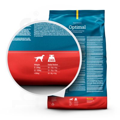 Optimal, 15 kg | Dog dry food designed to meet increased energy needs